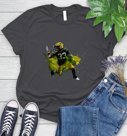 Aaron Jones Running Green Bay Packers Women's T-Shirt 8