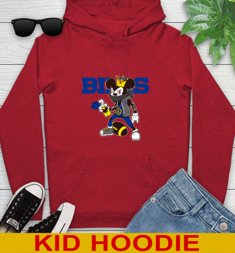Buffalo Bills NFL Football Mickey Peace Sign Sports Youth Hoodie 11