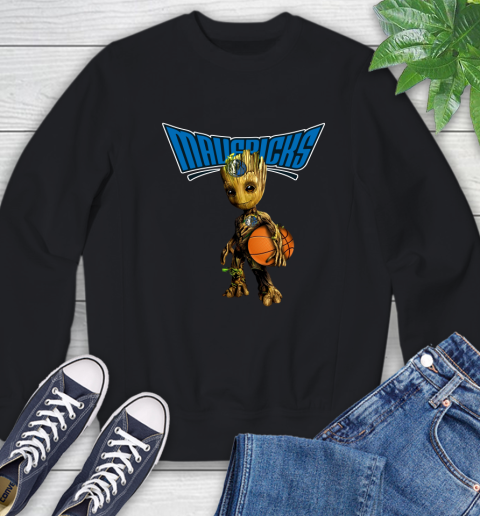 Dallas Mavericks NBA Basketball Groot Marvel Guardians Of The Galaxy Sweatshirt 2