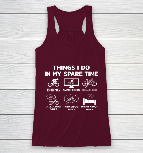 Things I Do In My Spare Time Mountain Bike Biking Funny Gift Racerback Tank 2