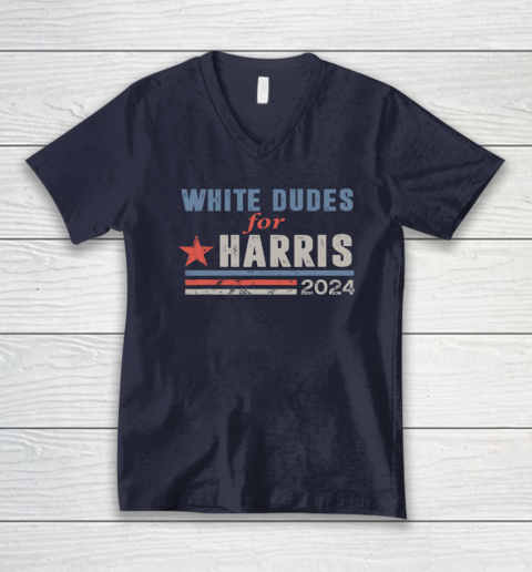 White Dudes For Kamala Harris V-Neck T-Shirt 2