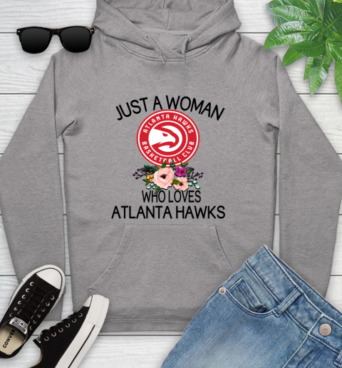 NBA Just A Woman Who Loves Atlanta Hawks Basketball Sports Youth Hoodie 4