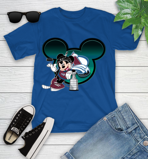 NHL Colorado Avalanche Stanley Cup Mickey Mouse Disney Hockey T Shirt Youth T-Shirt 9