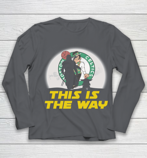 Boston Celtics NBA Basketball Star Wars Yoda And Mandalorian This Is The Way Youth Long Sleeve 6