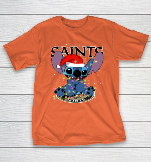 New Orleans Saints NFL Football noel stitch Christmas T-Shirt 3