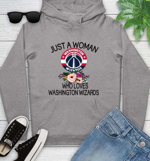 NBA Just A Woman Who Loves Washington Wizards Basketball Sports Youth Hoodie 4