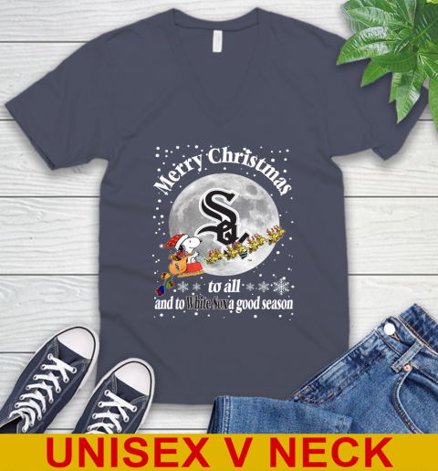 White Sox Merry Christmas To All And To White Sox A Good Season MLB Baseball Sports V-Neck T-Shirt 7