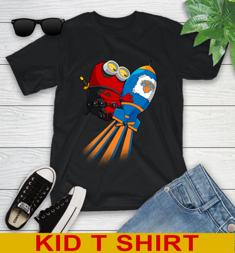 NBA Basketball New York Knicks Deadpool Minion Marvel Shirt Youth T-Shirt