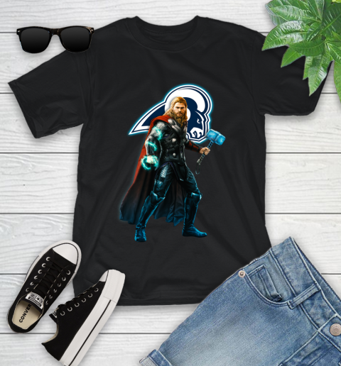 NFL Thor Avengers Endgame Football Los Angeles Rams Youth T-Shirt 2