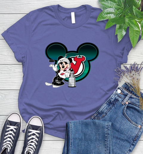 NHL New Jersey Devils Stanley Cup Mickey Mouse Disney Hockey T Shirt Women's T-Shirt 11