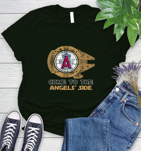 MLB Come To The Los Angeles Angels Side Star Wars Baseball Sports Women's T-Shirt 6