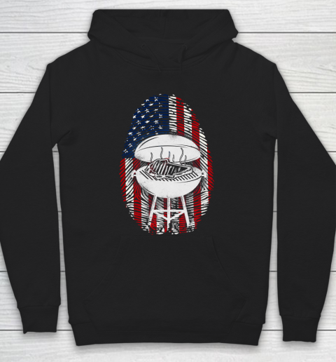 Independence Day 4th Of July BBQ Smoker American Flag Fingerprint Patriotic Hoodie