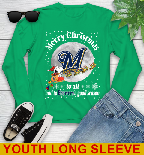 Milwaukee Brewers Merry Christmas To All And To Brewers A Good Season MLB Baseball Sports Youth Long Sleeve 7