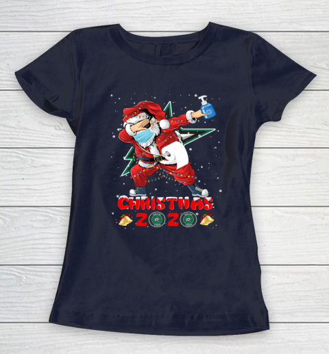 Dallas Stars Funny Santa Claus Dabbing Christmas 2020 NHL Women's T-Shirt 2