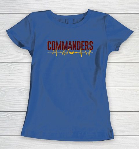 Vintage Commanders' Heart Beat Distressed Sports Spirit Women's T-Shirt 6