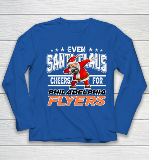Philadelphia Flyers Even Santa Claus Cheers For Christmas NHL Youth Long Sleeve 7