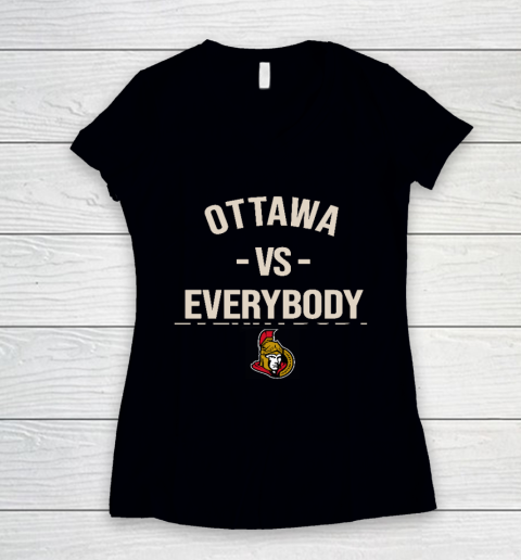 Ottawa Senators Vs Everybody Women's V-Neck T-Shirt