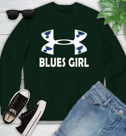 NHL St.Louis Blues Girl Under Armour Hockey Sports Youth Sweatshirt 9