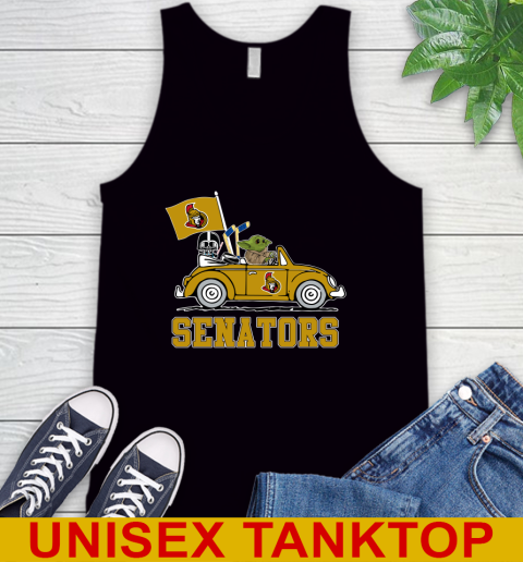 NHL Hockey Ottawa Senators Darth Vader Baby Yoda Driving Star Wars Shirt Tank Top 2