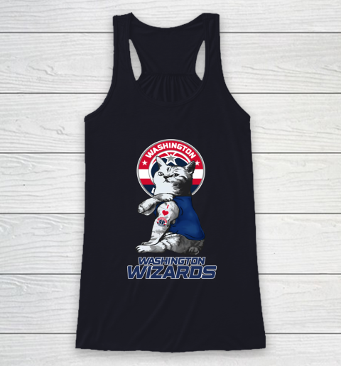 NBA Basketball My Cat Loves Washington Wizards Racerback Tank 7
