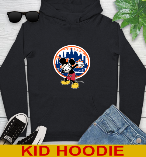 New York Mets MLB Baseball Dabbing Mickey Disney Sports Youth Hoodie 2