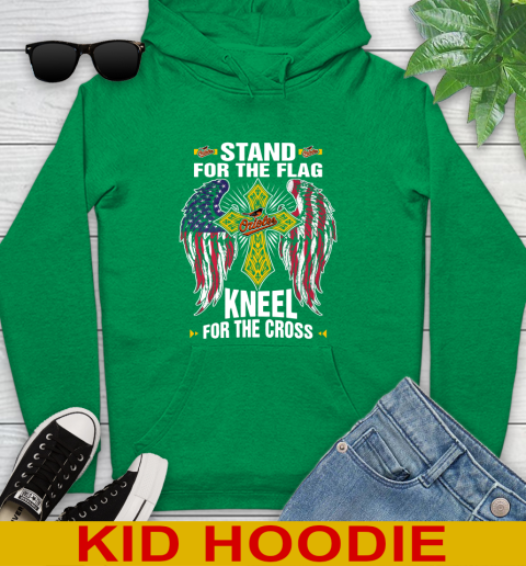 MLB Baseball Baltimore Orioles Stand For Flag Kneel For The Cross Shirt Youth Hoodie - Image 9