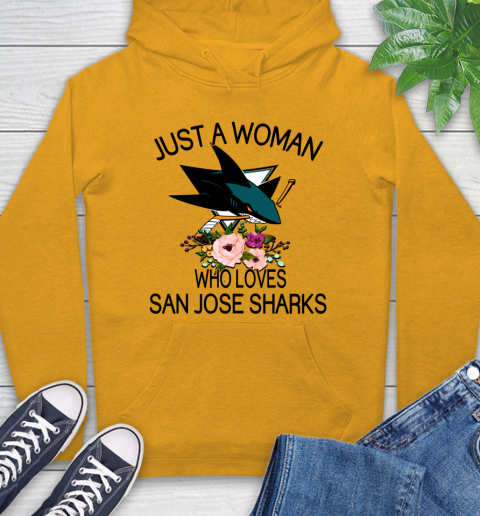 NHL Just A Woman Who Loves San Jose Sharks Hockey Sports Hoodie 2