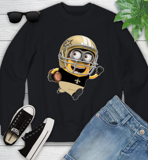 NFL New Orleans Saints Minions Disney Football Sports Youth Sweatshirt 2