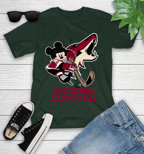 NHL Arizona Coyotes Mickey Mouse Disney Hockey T Shirt Youth T-Shirt 5