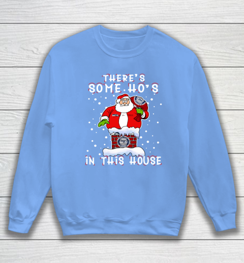 Seattle Seahawks Christmas There Is Some Hos In This House Santa Stuck In The Chimney NFL Sweatshirt 8