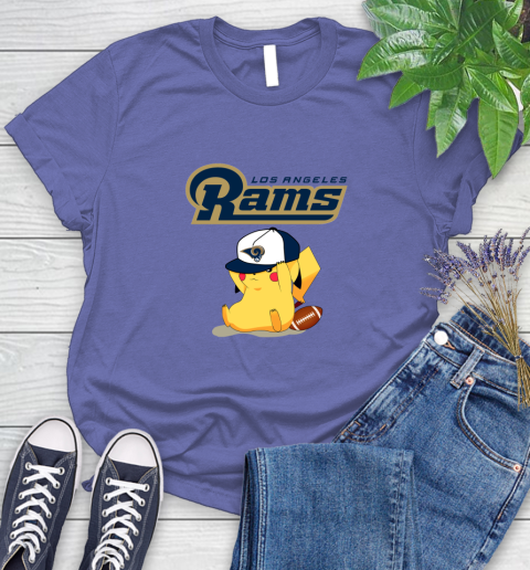 NFL Pikachu Football Sports Los Angeles Rams Women's T-Shirt 11