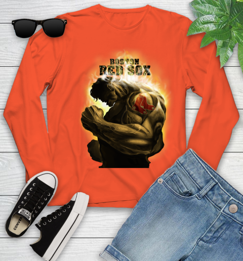Boston Red Sox MLB Baseball Hulk Marvel Avengers Sports Youth Long Sleeve 3