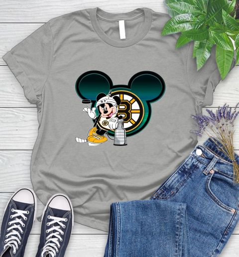 NHL Boston Bruins Stanley Cup Mickey Mouse Disney Hockey T Shirt Women's T-Shirt 10