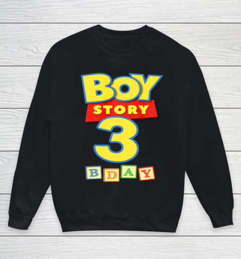 Toy Blocks Boy Story 3 Year Old Birthday Youth Sweatshirt