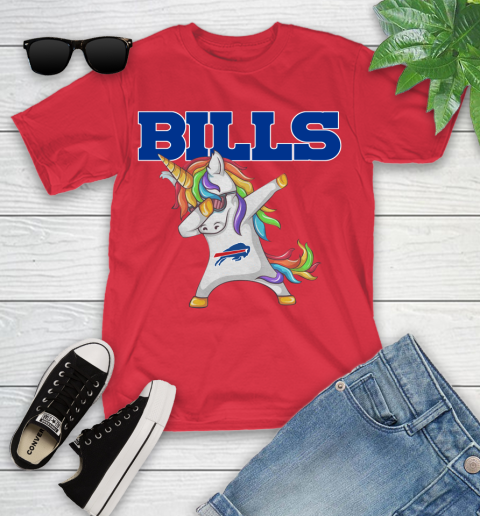 Buffalo Bills NFL Football Funny Unicorn Dabbing Sports Youth T-Shirt 10