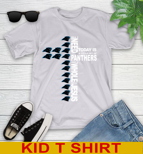 NFL All I Need Today Is A Little Bit Of Carolina Panthers Shirt Youth T-Shirt 4
