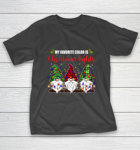 My Favorite Color Is Christmas Light Gnome Merry Christmas T-Shirt