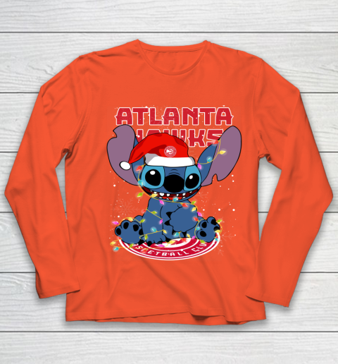 Atlanta Hawks NBA noel stitch Basketball Christmas Youth Long Sleeve 2