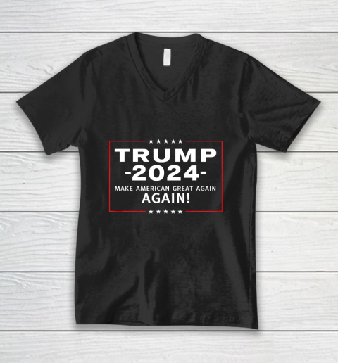 Trump 2024 Make America Great All Over Again MAGAA V-Neck T-Shirt