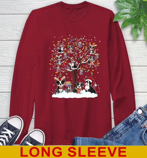 Boston terrier dog pet lover light christmas tree shirt 63