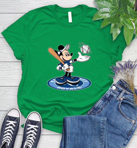 MLB Baseball Kansas City Royals Cheerful Mickey Disney Shirt Women's T-Shirt 7
