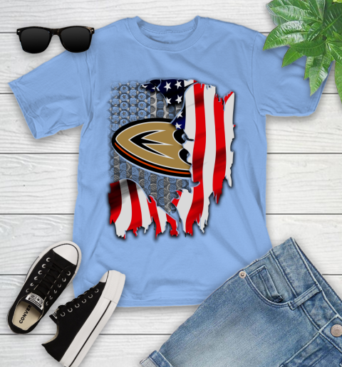Anaheim Ducks NHL Hockey American Flag Youth T-Shirt 15