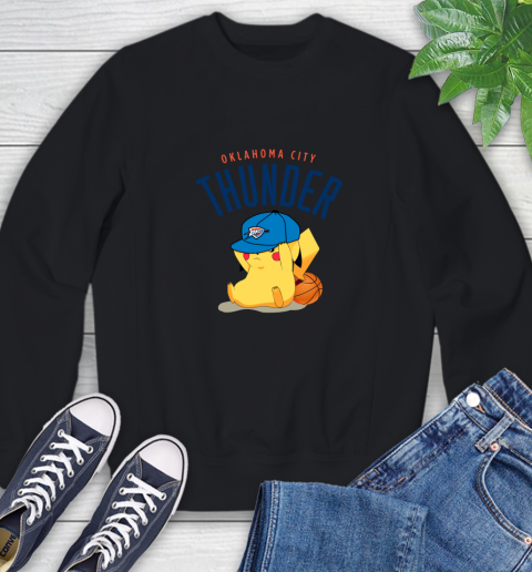 NBA Pikachu Basketball Sports Oklahoma City Thunder Sweatshirt 2