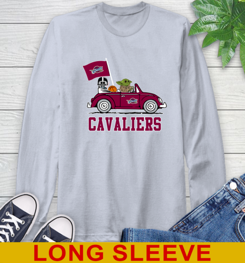 NBA Basketball Cleveland Cavaliers Darth Vader Baby Yoda Driving Star Wars Shirt Long Sleeve T-Shirt 6