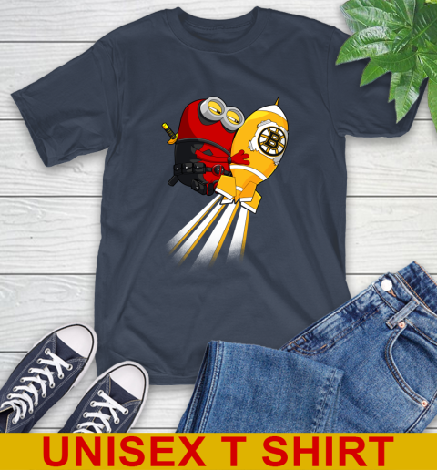 NHL Hockey Boston Bruins Deadpool Minion Marvel Shirt T-Shirt 3