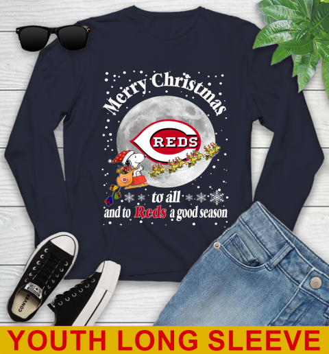 Cincinnati Reds Merry Christmas To All And To Reds A Good Season MLB Baseball Sports Youth Long Sleeve 2