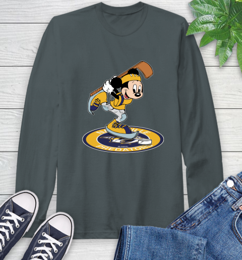 NHL Hockey Nashville Predators Cheerful Mickey Disney Shirt Long Sleeve T-Shirt 7
