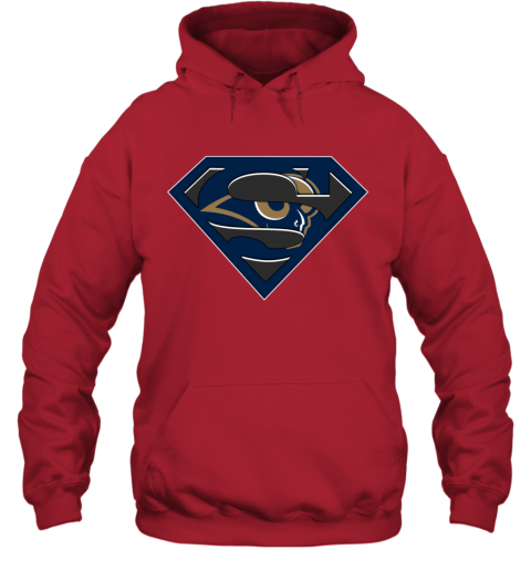 NFL Los Angeles Rams LOGO Superman xpkl nfl los angeles ramslogo superman hoodie 23 front red
