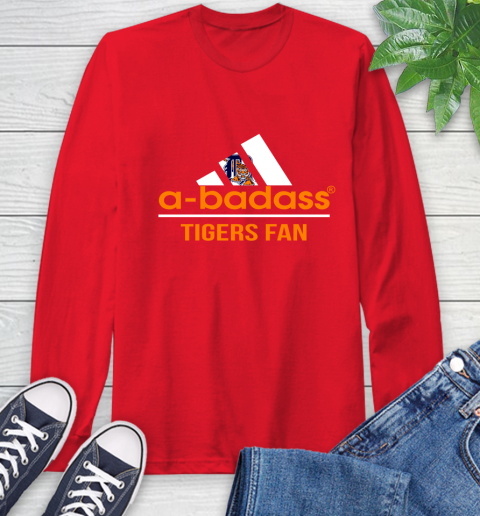 MLB A Badass Detroit Tigers Fan Adidas Baseball Sports Long Sleeve T-Shirt 11