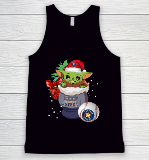 Houston Astros Christmas Baby Yoda Star Wars Funny Happy MLB Tank Top
